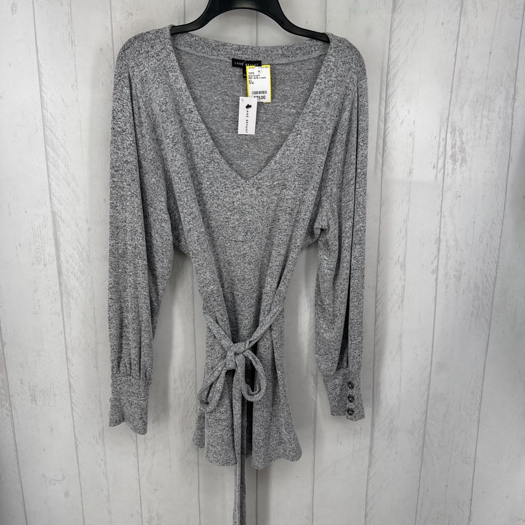 R57 14/16 v-neck belted l/s top