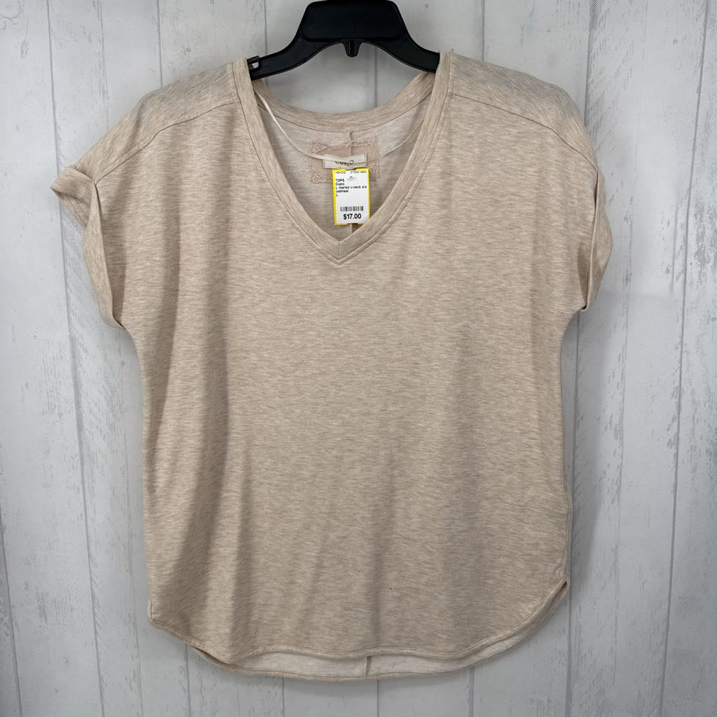 L marled v-neck s/s top