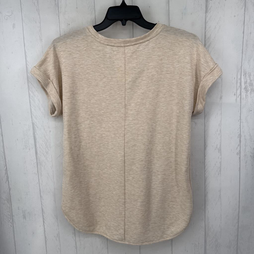 L marled v-neck s/s top