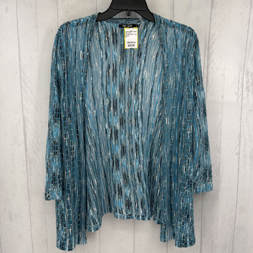 1X mesh open front 3/4 slv cardi