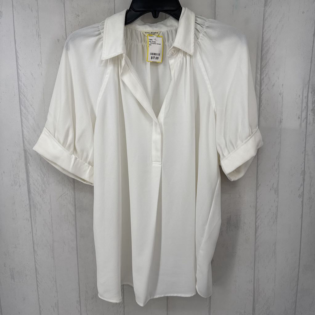 L 1/2 button down s/s top