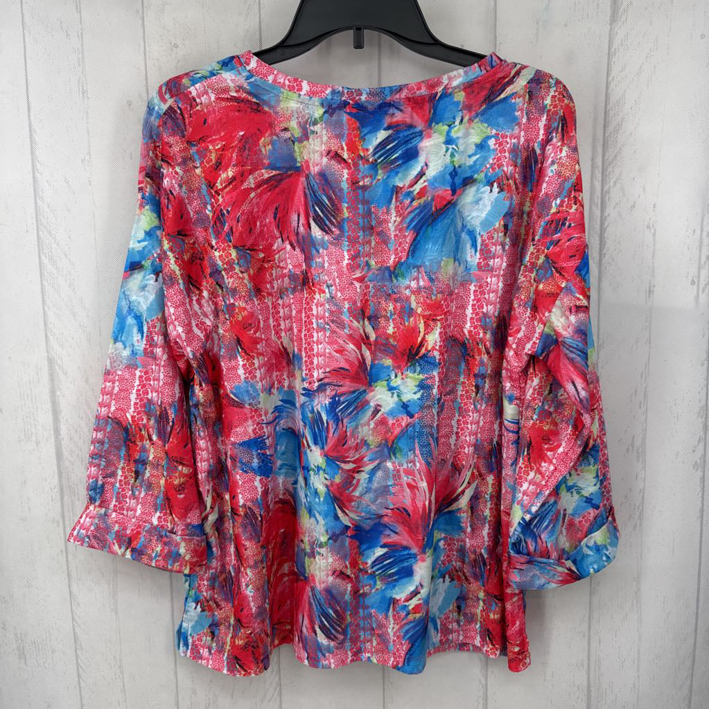 L printed 3/4 slv top