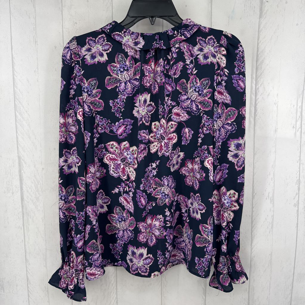 XS flo print button down l/s top