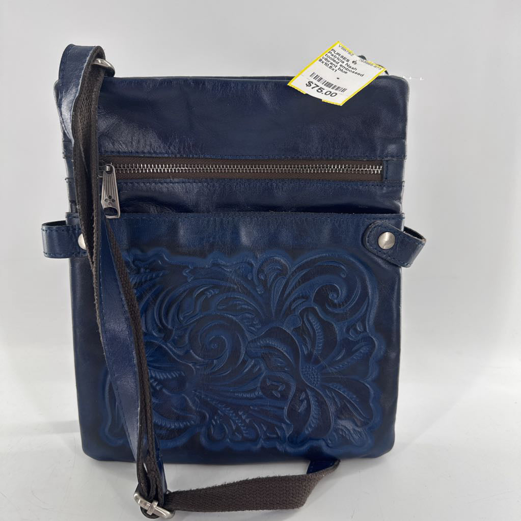tooled embossed crossbody messenger bag