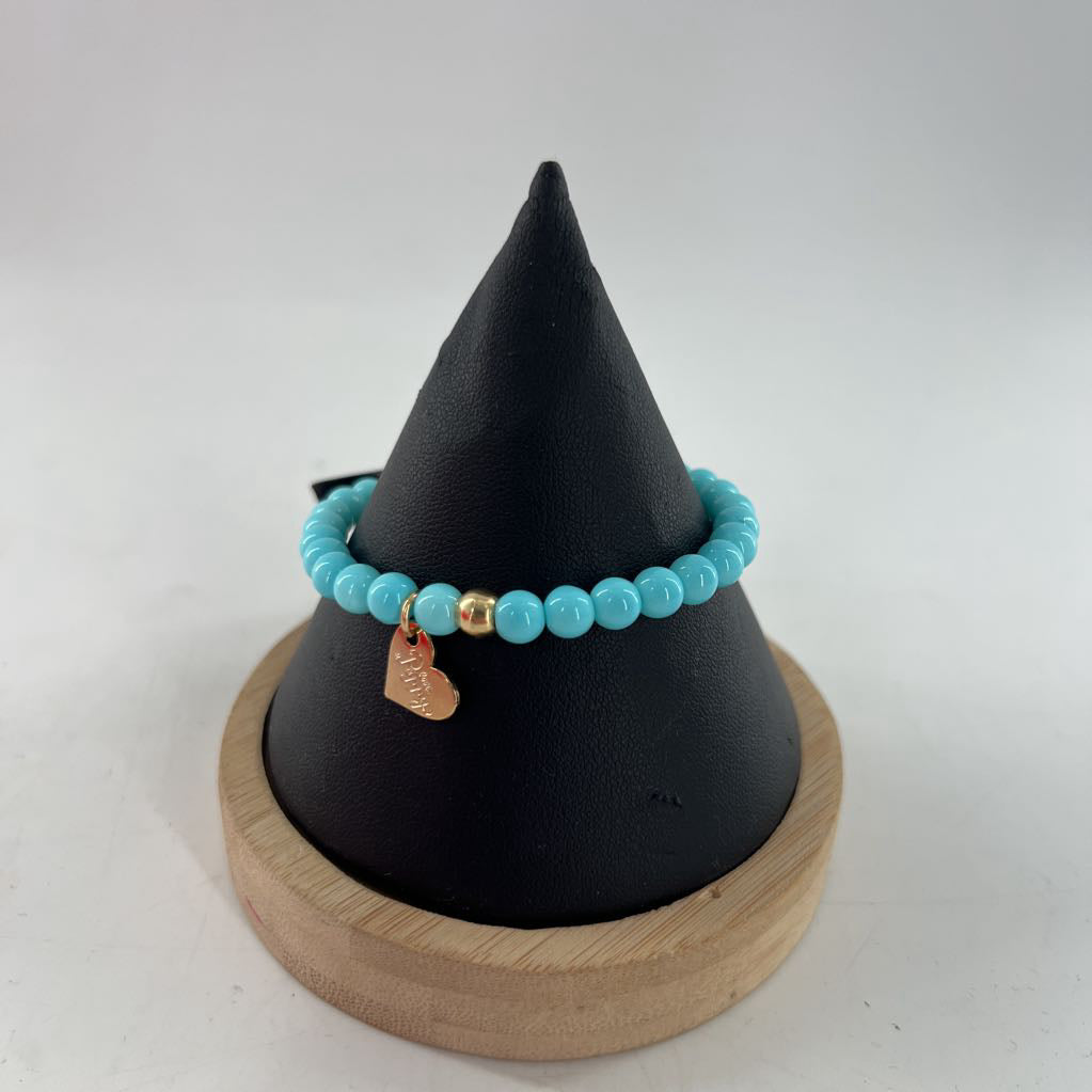 beaded stretch bracelet-aqua