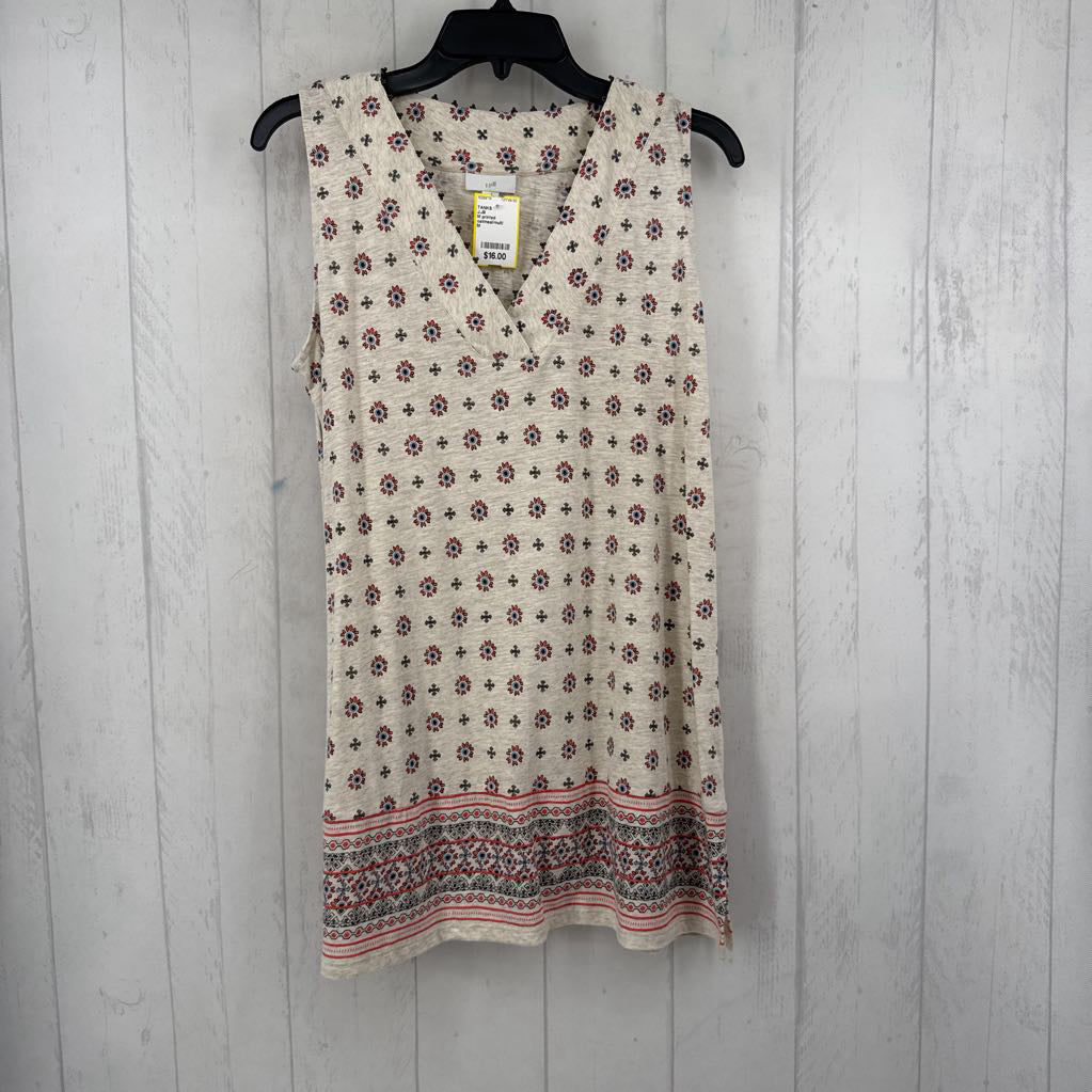 M printed embelished v-neck tank