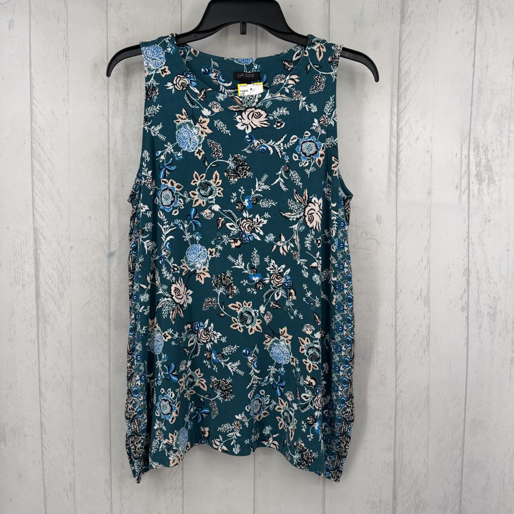M flo print round neck tank