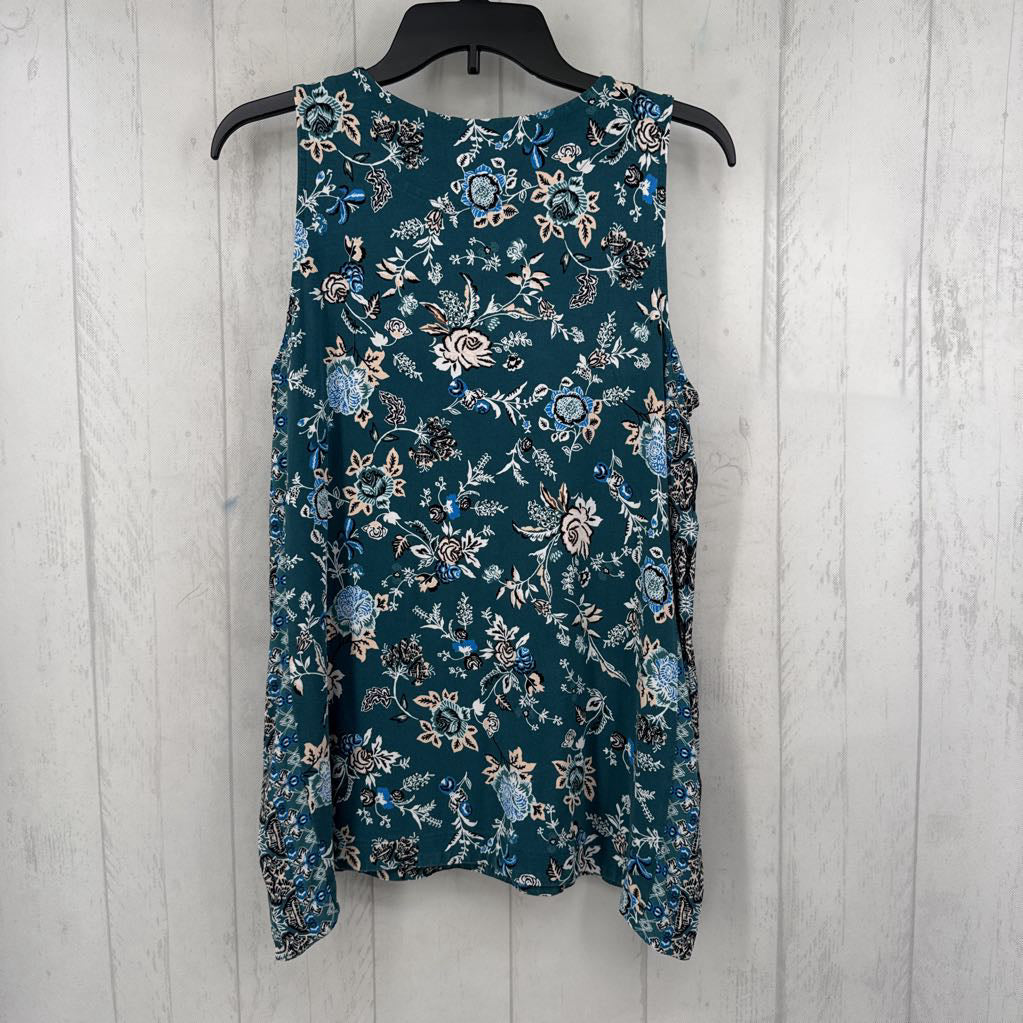 M flo print round neck tank