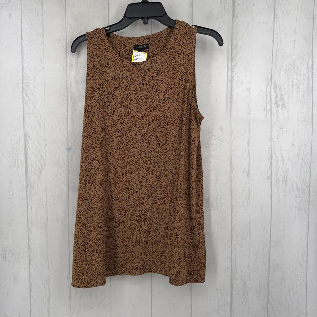 M animal print round neck tank