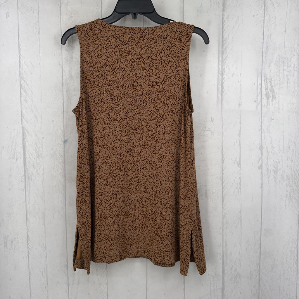 M animal print round neck tank