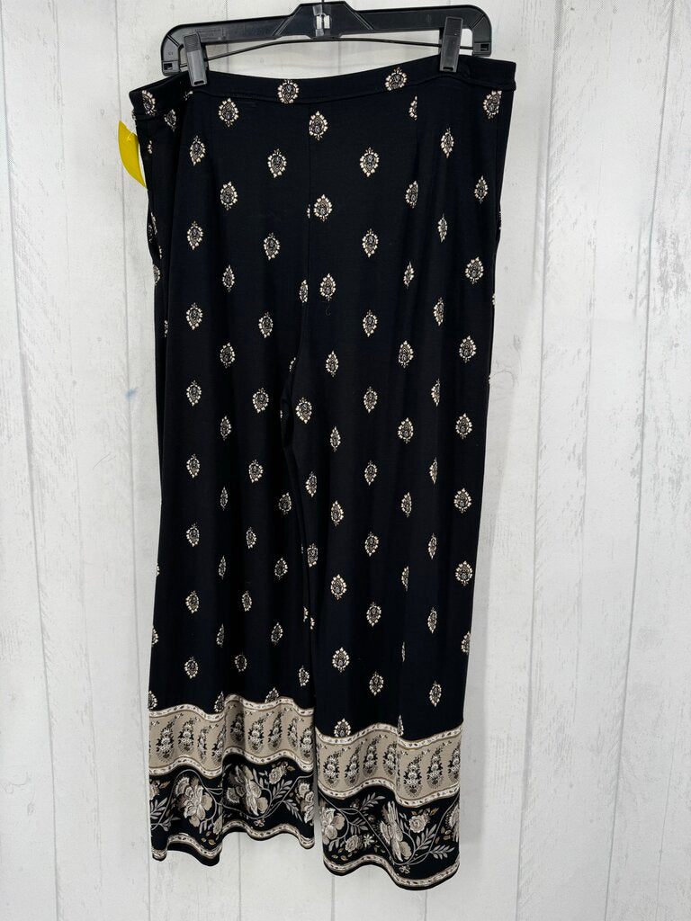 M pull-on printed wide leg pants