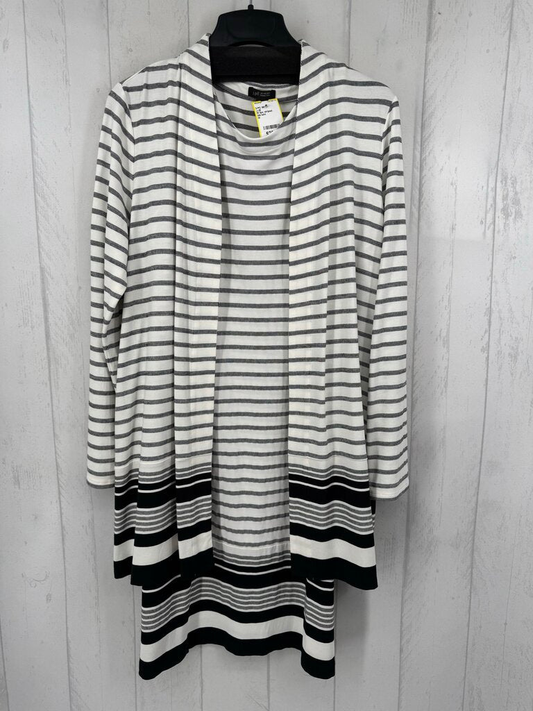 M 2pc striped dress & cardi