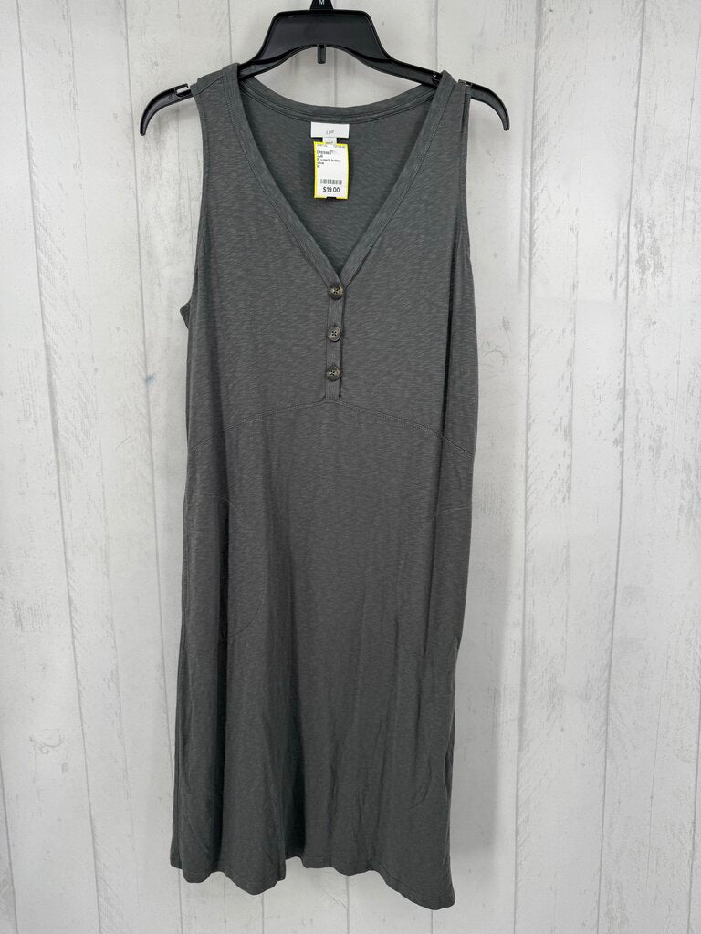 M v-neck button front slvls dress
