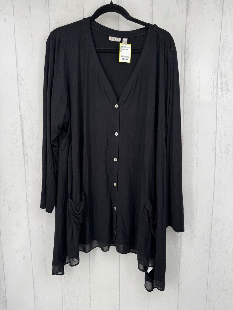 3X button down flowy l/s cardi