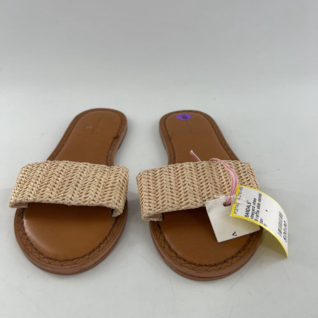8 raffia slide sandal