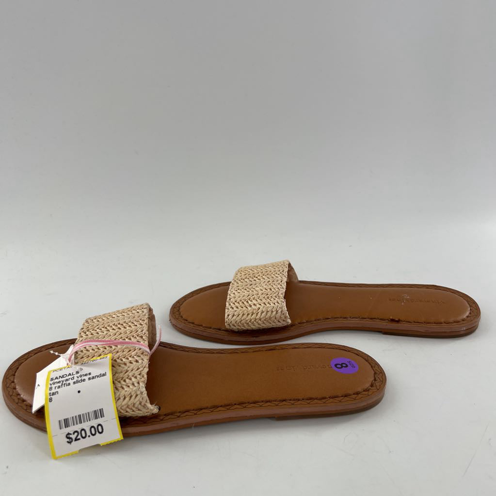 8 raffia slide sandal