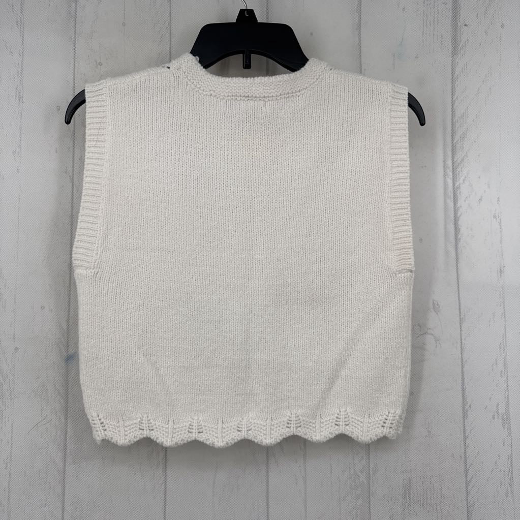 S floral sweater vest