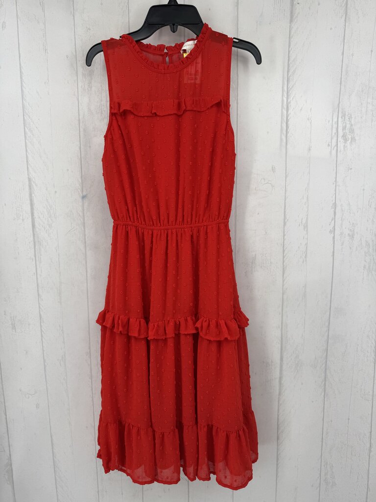 S swiss dot tiered slvls dress