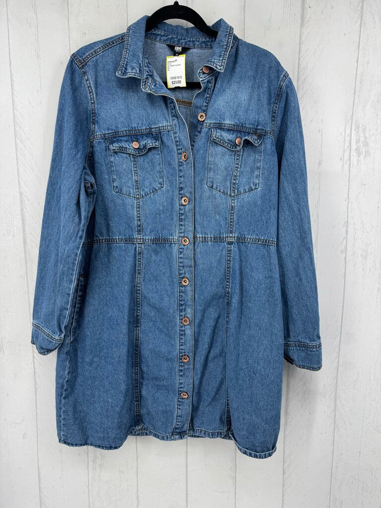 XL denim button down l/s dress