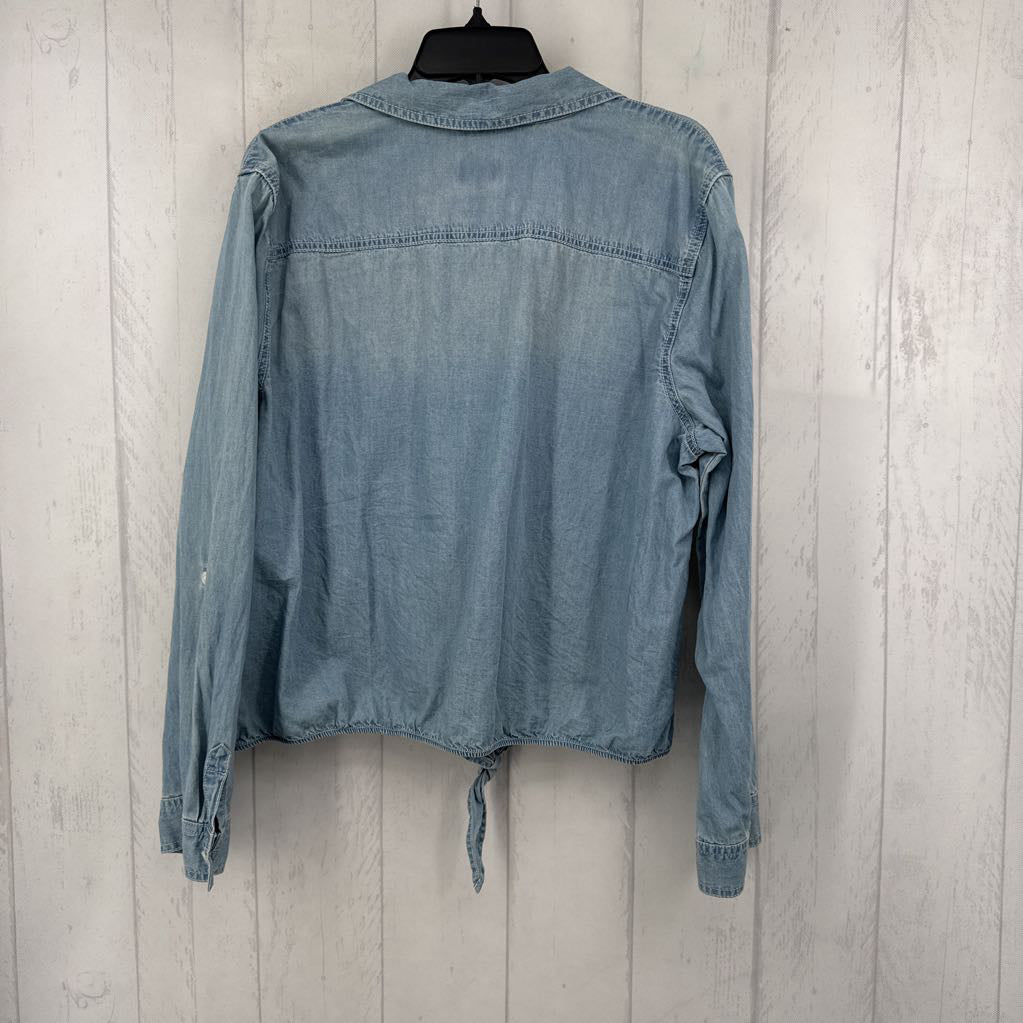XL button down denim l/s top