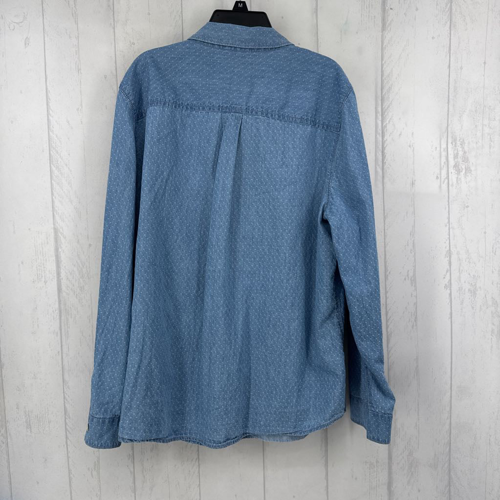 XL 1/2 button down denim l/s top