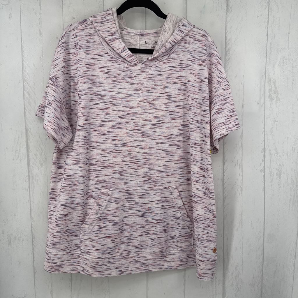 18/20 marled hooded s/s pullover