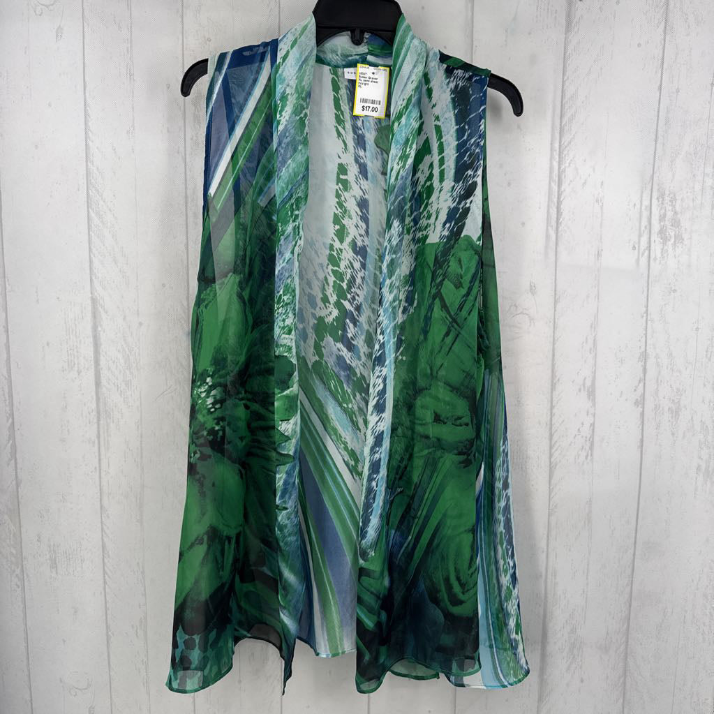 XL semi sheer draped vest