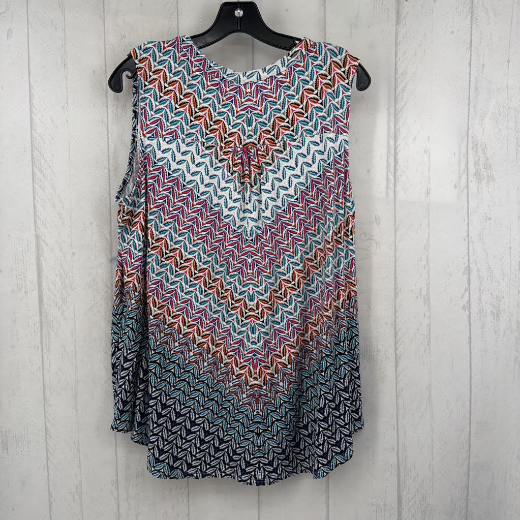 XL printed split neck tank