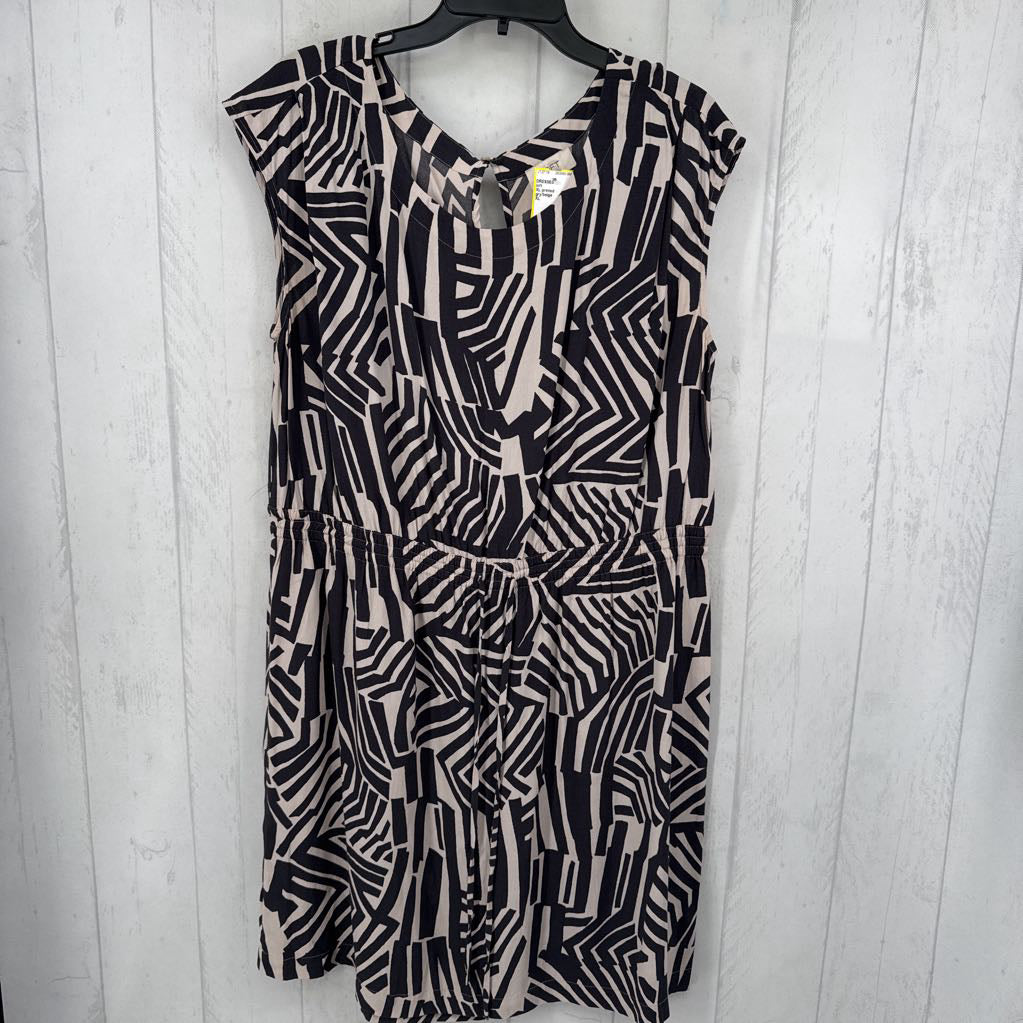 XL printed drawstring waist slvls dress
