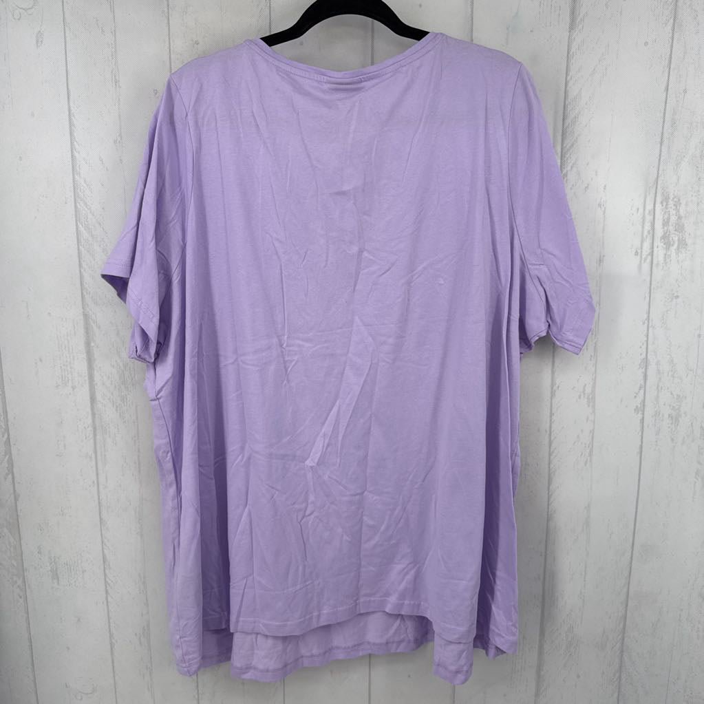 26/28 gathered v-neck s/s tee