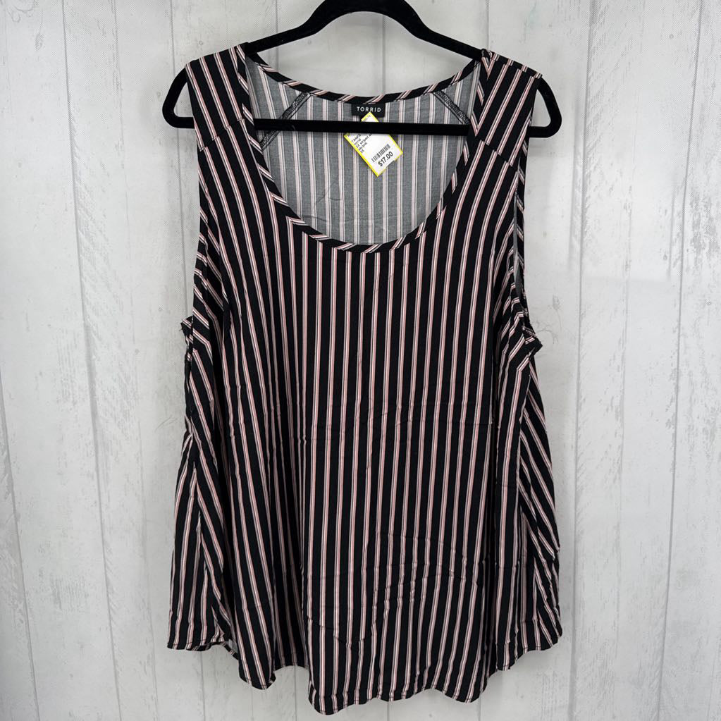 3X striped scoop neck tank