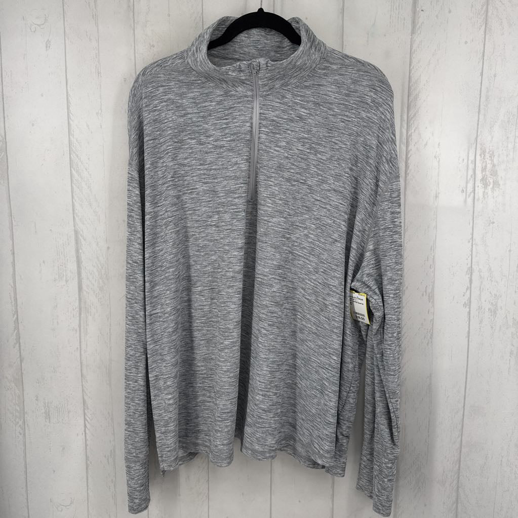 3X marled quarter zip pullover