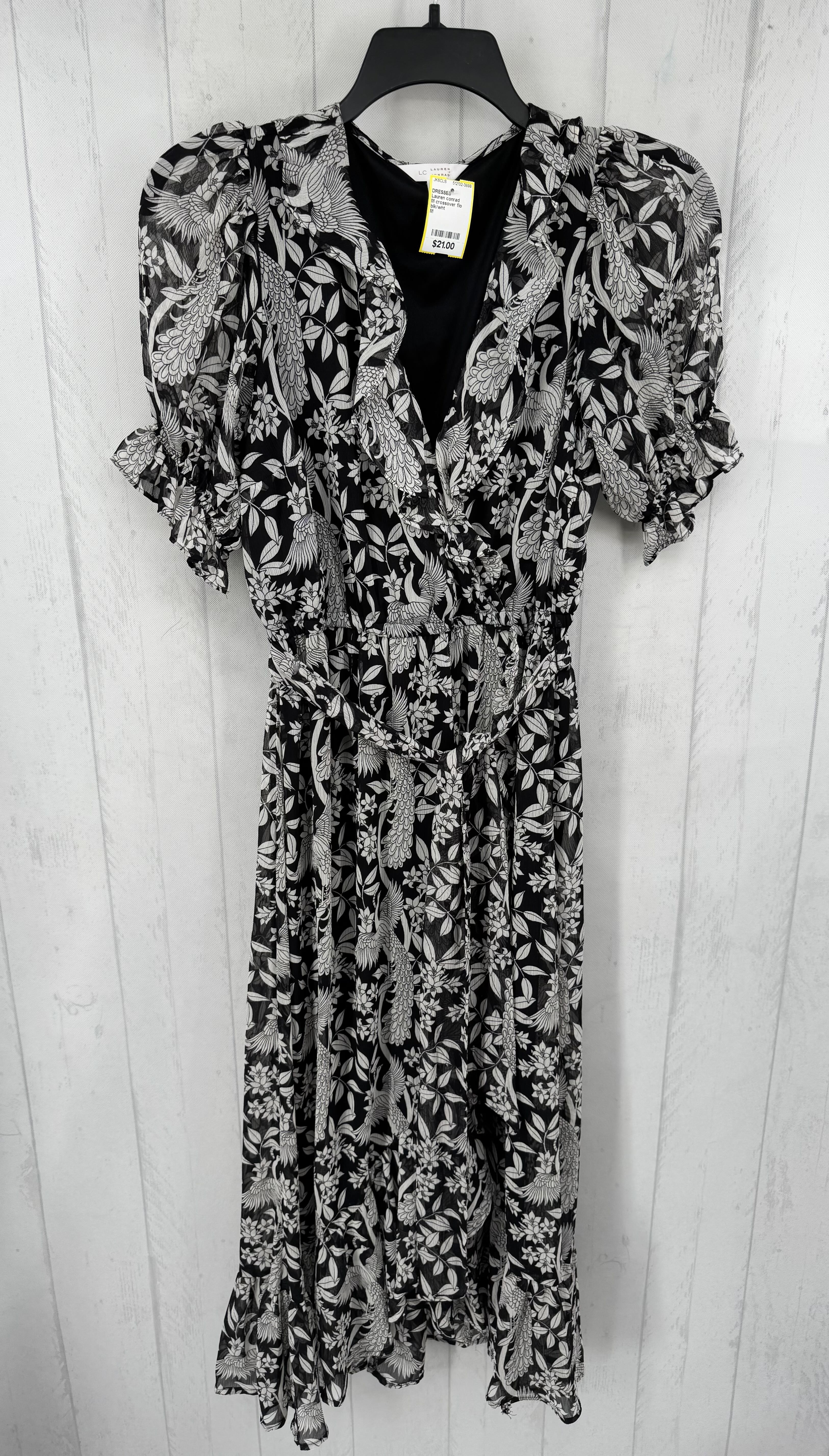 M crossover flo print s/s dress