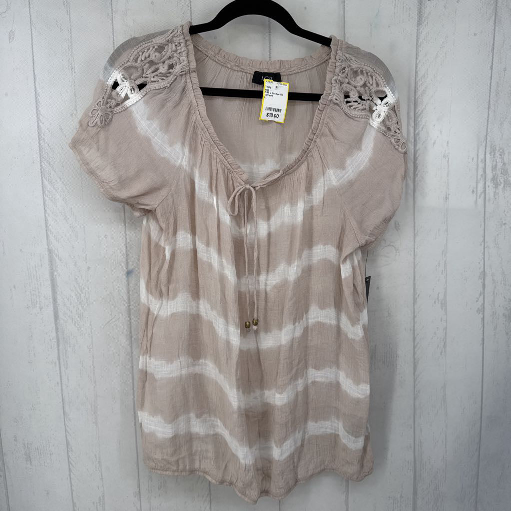 R48 L tie-dye tie front s/s top