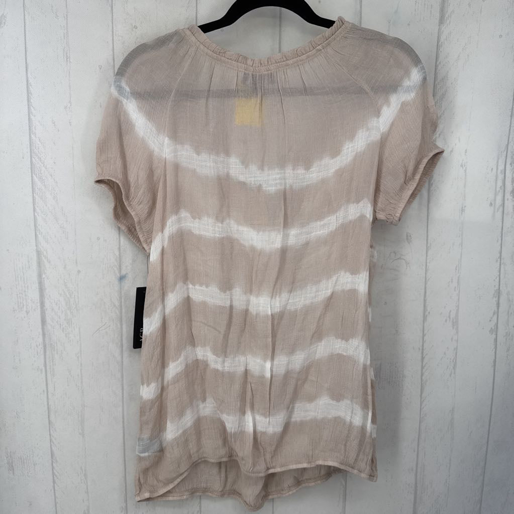 R48 L tie-dye tie front s/s top