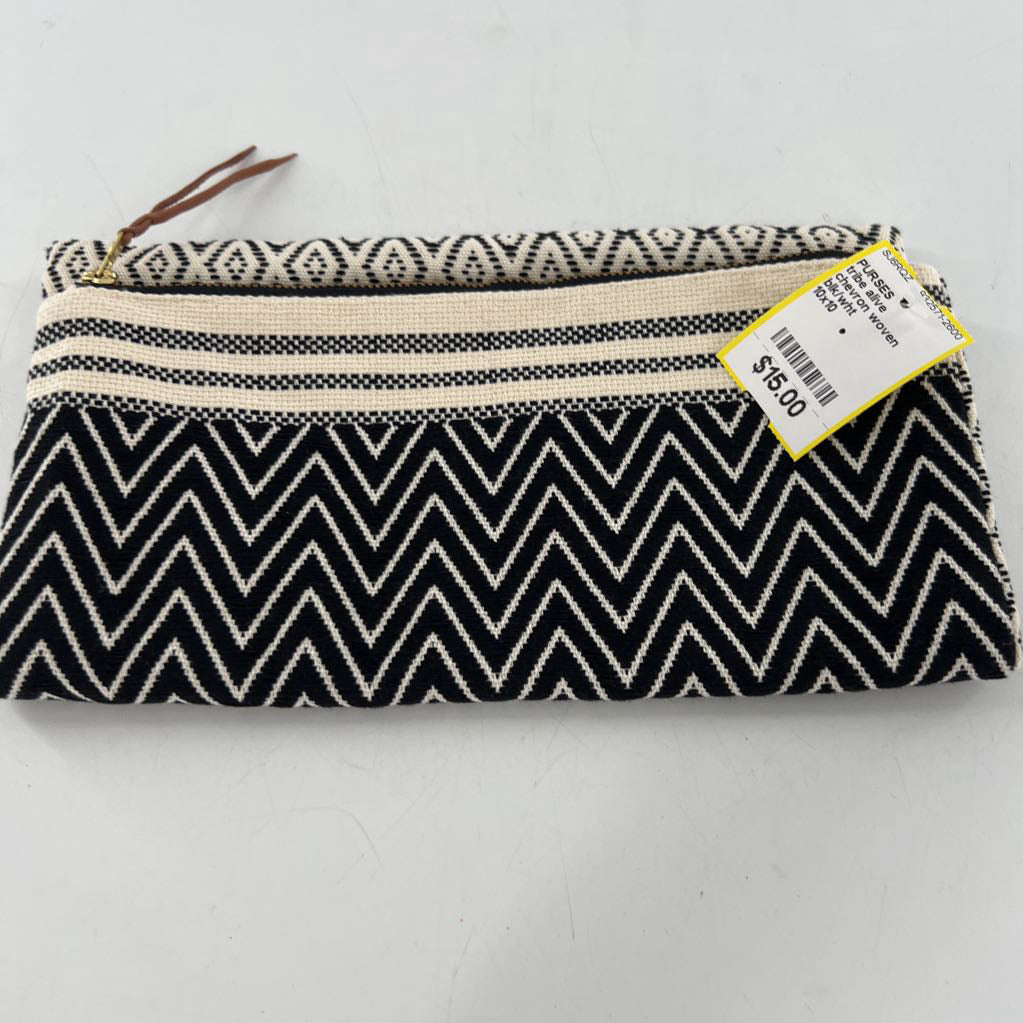 chevron woven clutch