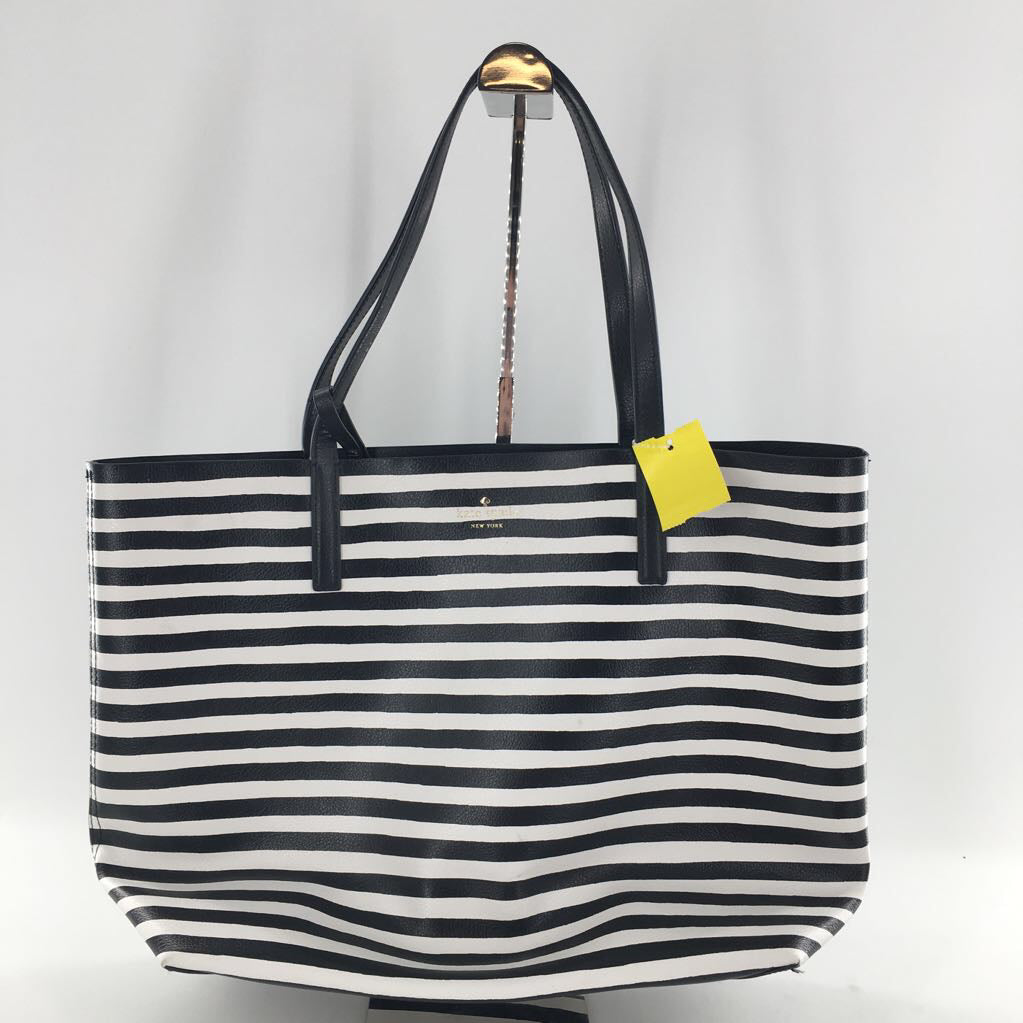 2pc striped tote w/ pouch