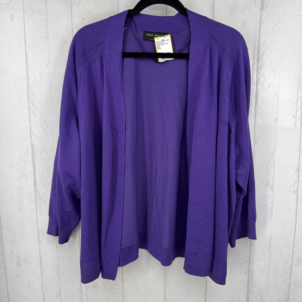 22/24 open front 3/4 slv cardi