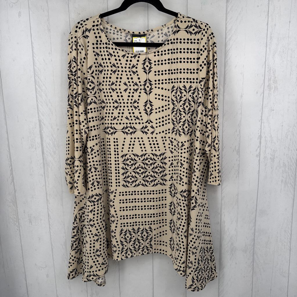 2X printed 3/4 slv tunic