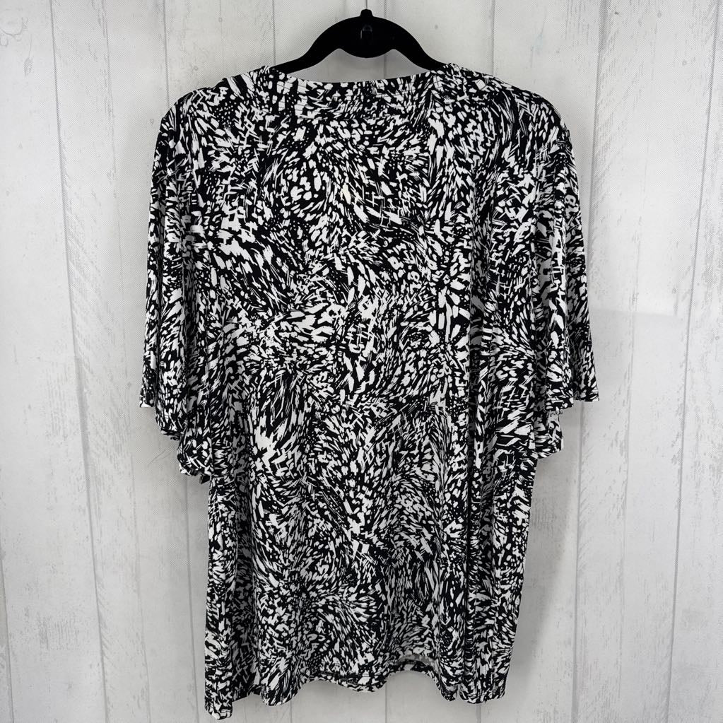 2X printed v-neck s/s tee