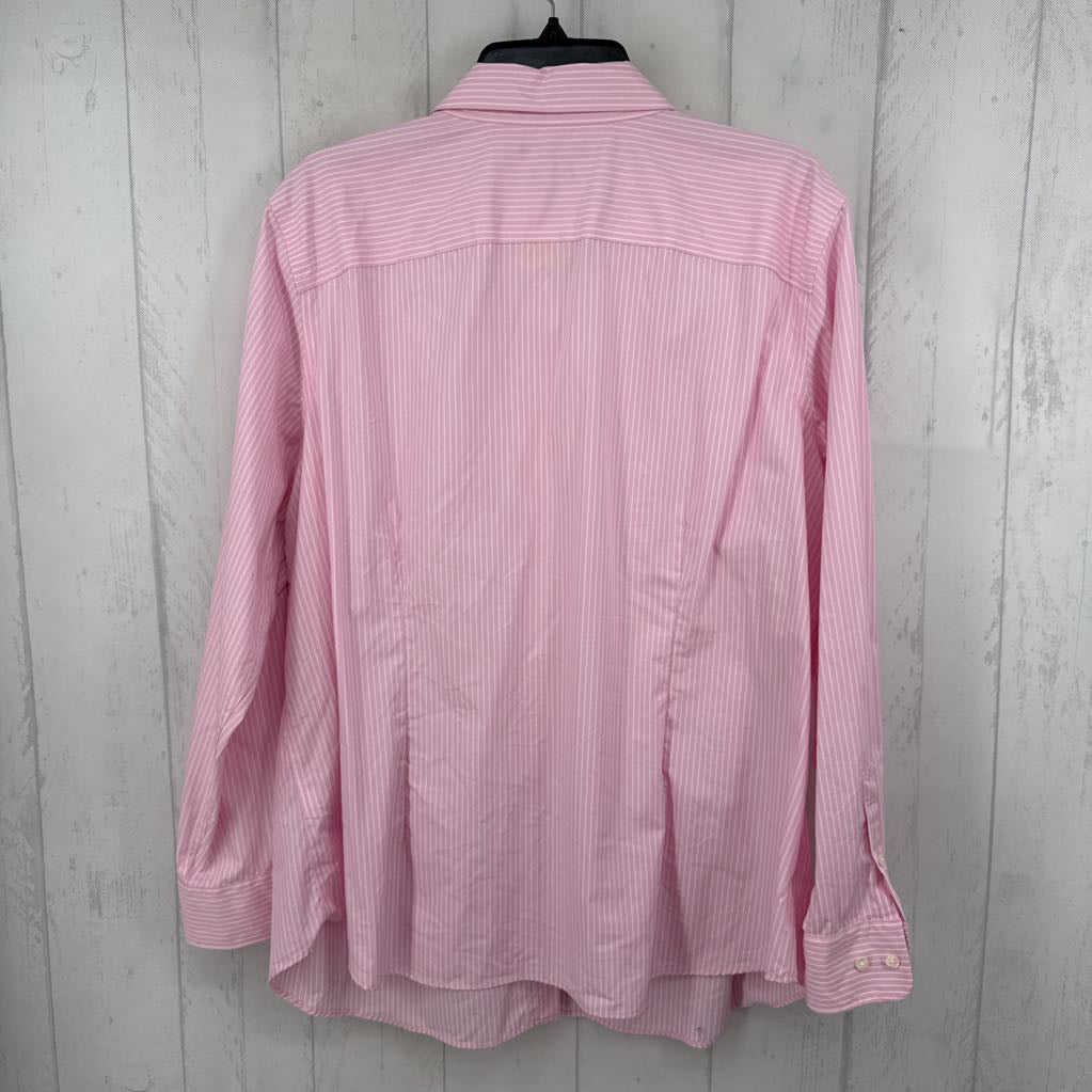 1X striped button down l/s top