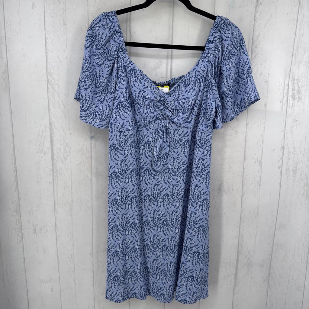 L printed flutter slv dress
