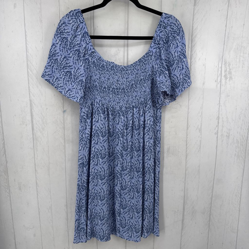 L printed flutter slv dress