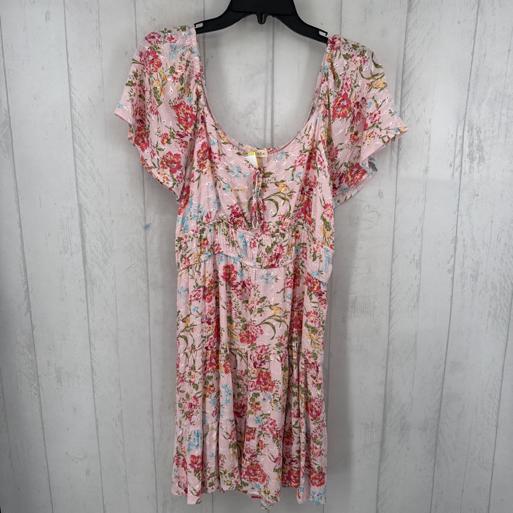 L flo print s/s tiered dress