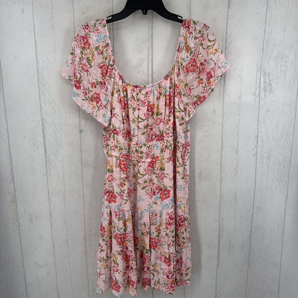 L flo print s/s tiered dress