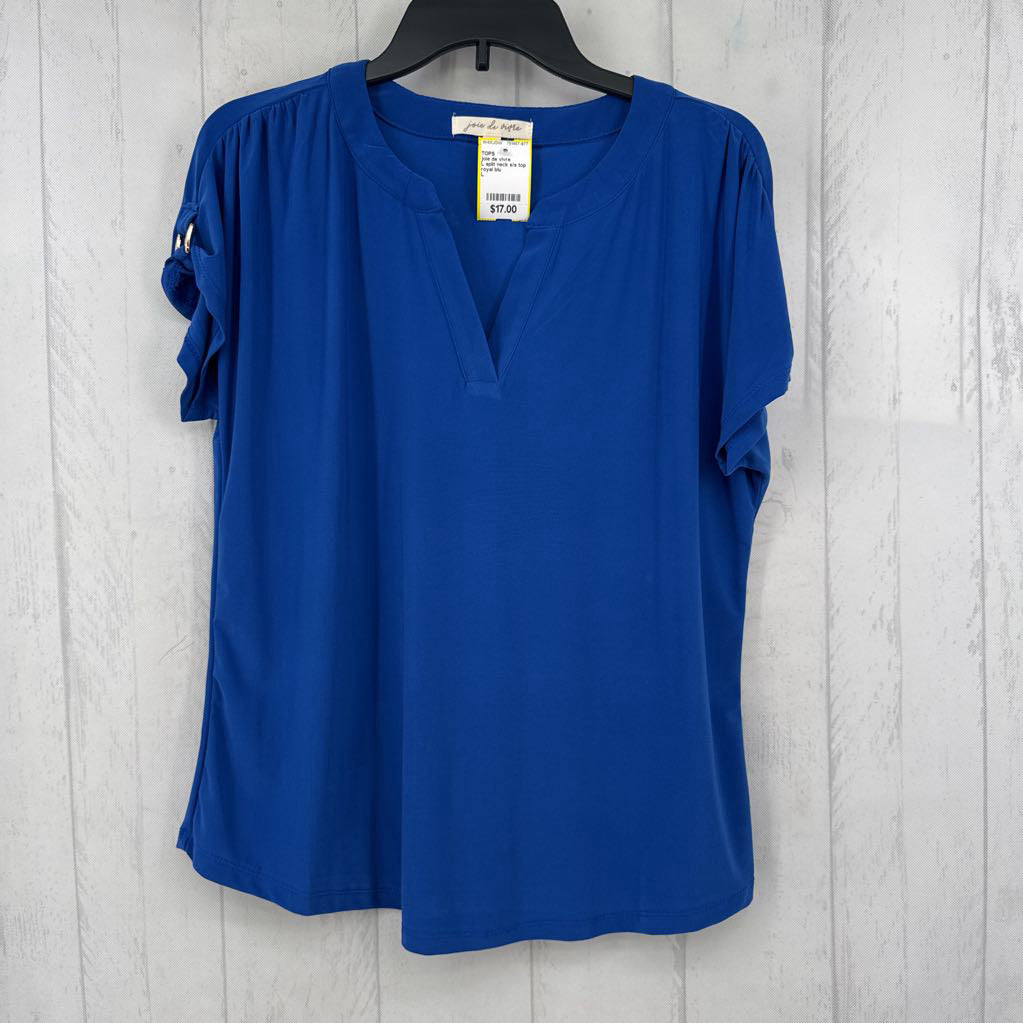 L split neck s/s top
