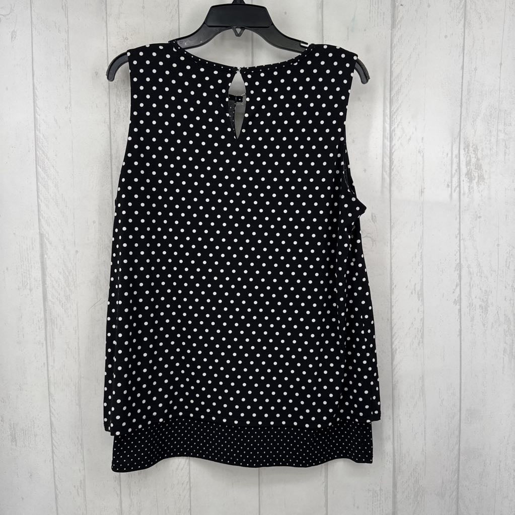 L polka dot notch neck tank