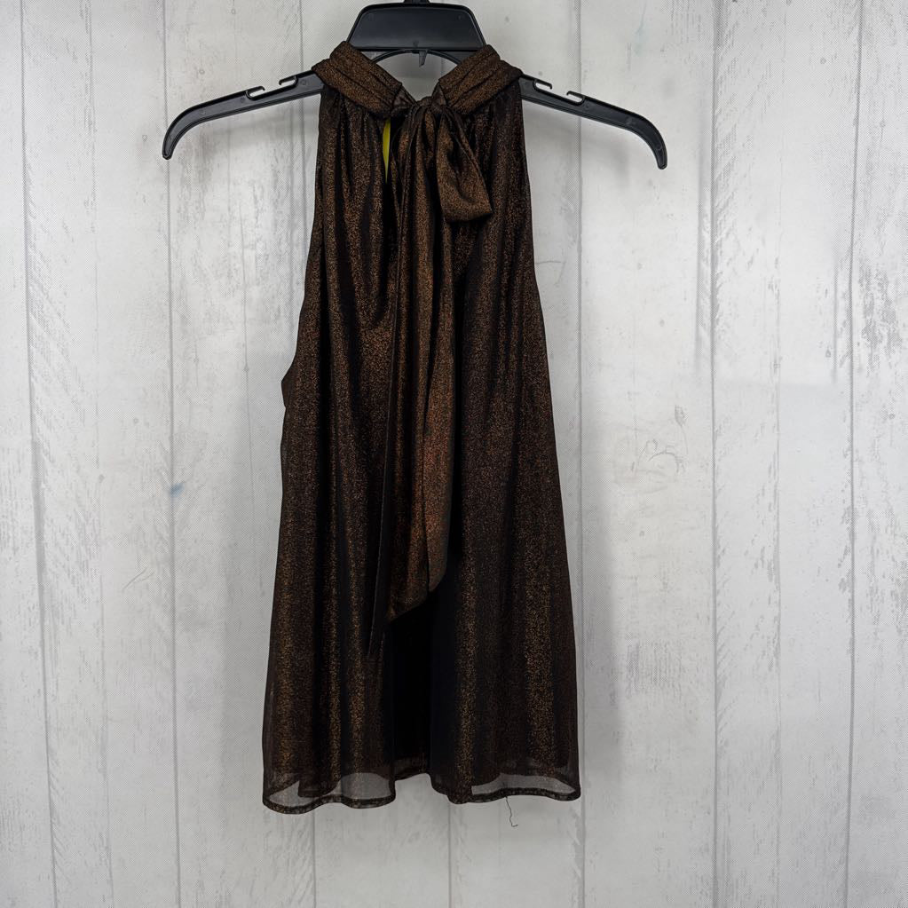 L metallic bow back tank