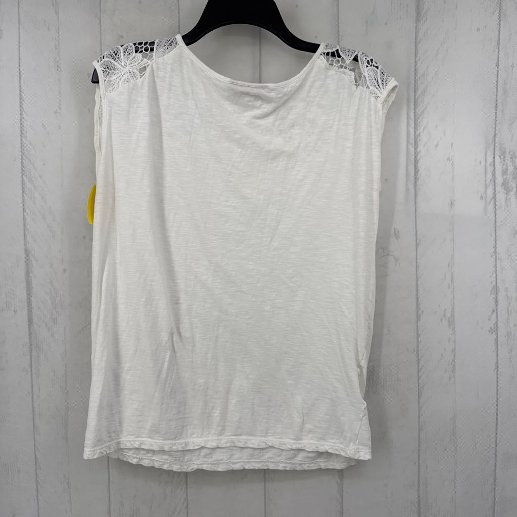 M lace detail cap slv top