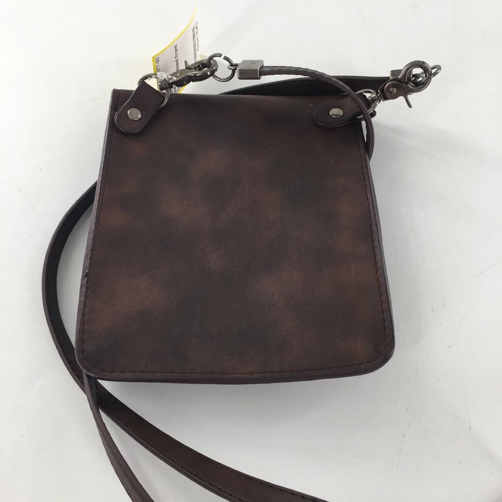 flo embossed front flap crossbody